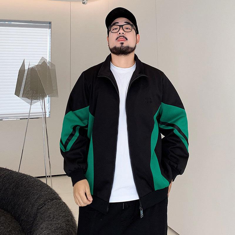 Clashing color plus size men's soft high quality fabric windproof warm jacket fashionable versatile casual sports lightweight jacket