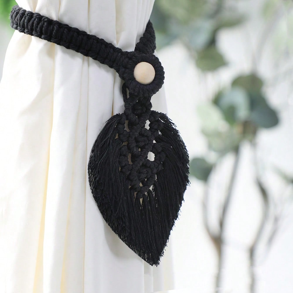 

Bohemian-Style Curtain Straps, Hand-Woven Colorful Leaf Curtain Decorative Buckles, Curtain Binding Ropes, Home Soft Decoration Hanging Ornaments As shown in the picture
