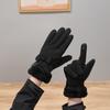 Warm Gloves for Women's Cold and Windproof Cute Bows Outdoor Riding Thickened Velvet Touch Screen Autumn and Winter Gloves