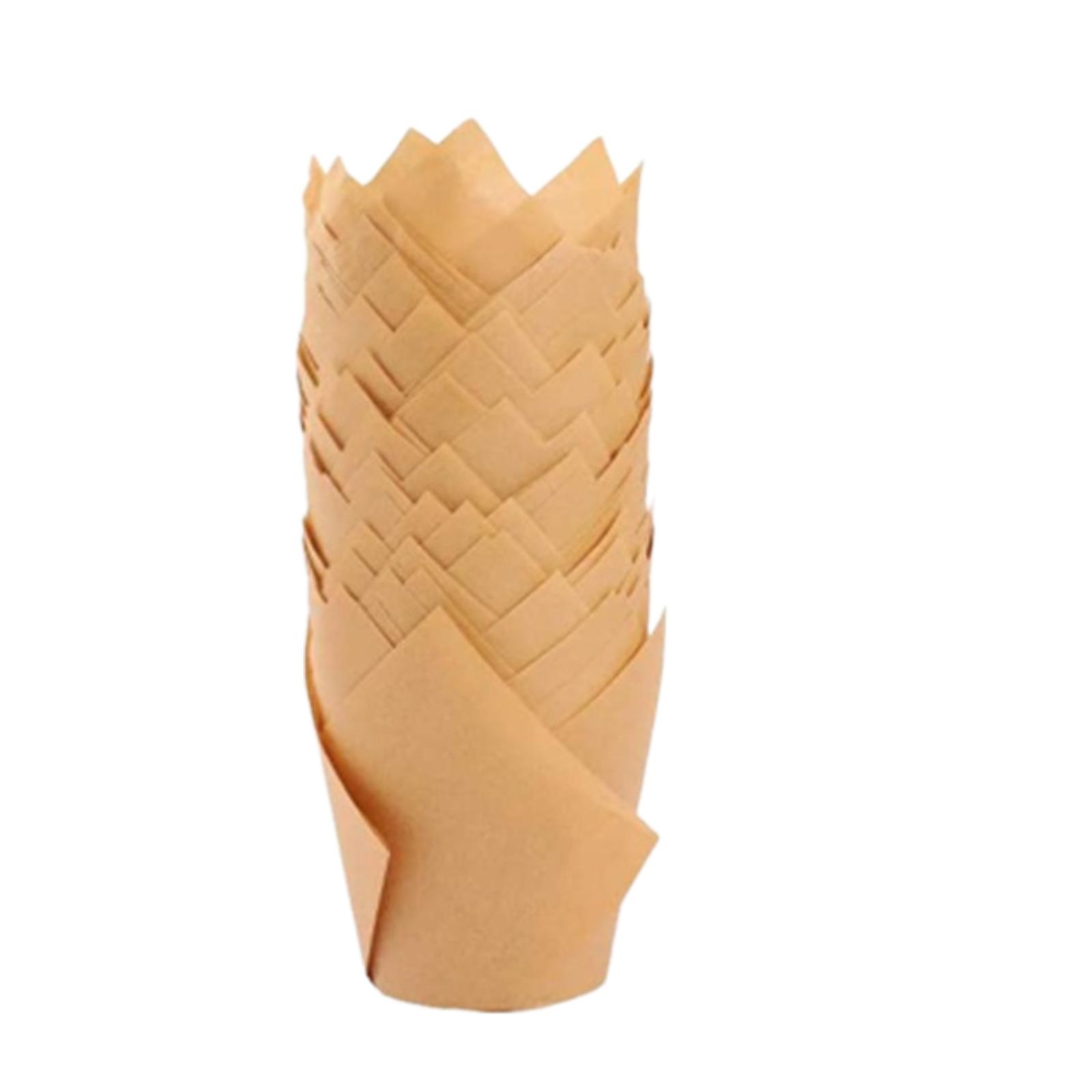 

200 pcs Tulip Muffin Cupcake Paper Cup Baking Home Cupcakes Bread Oil Paper Oilproof Disposable Box Cups Muffin Wrap Cases Tools