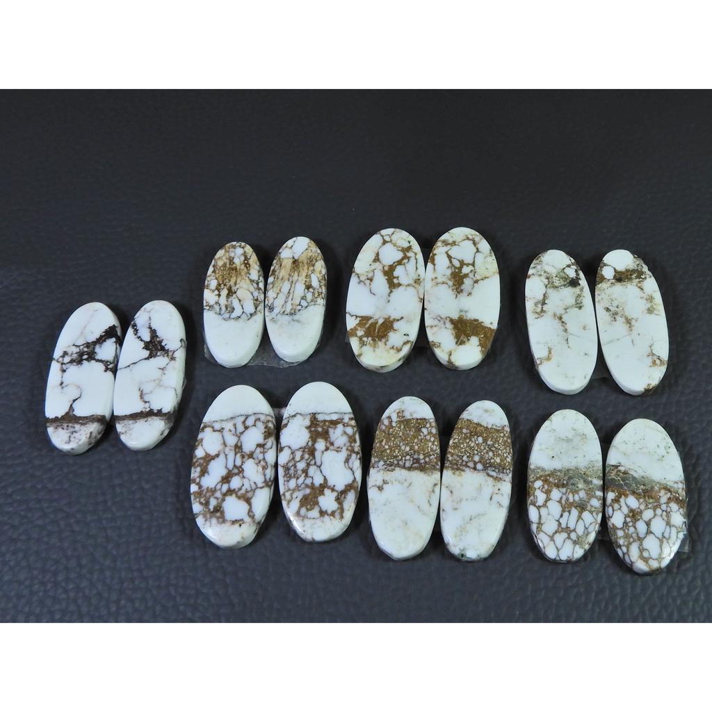 273Cts. Natural Wild horse Jasper Oval Cabochon Loose Gemstone 7Pair Lot C-1473