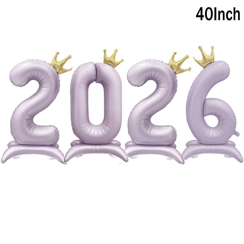 4pcs/set 2026 New Year Balloons Christmas Digital Foil Balloon Home Decor Chinese Spring Festival Baloon Navidad Party Supply