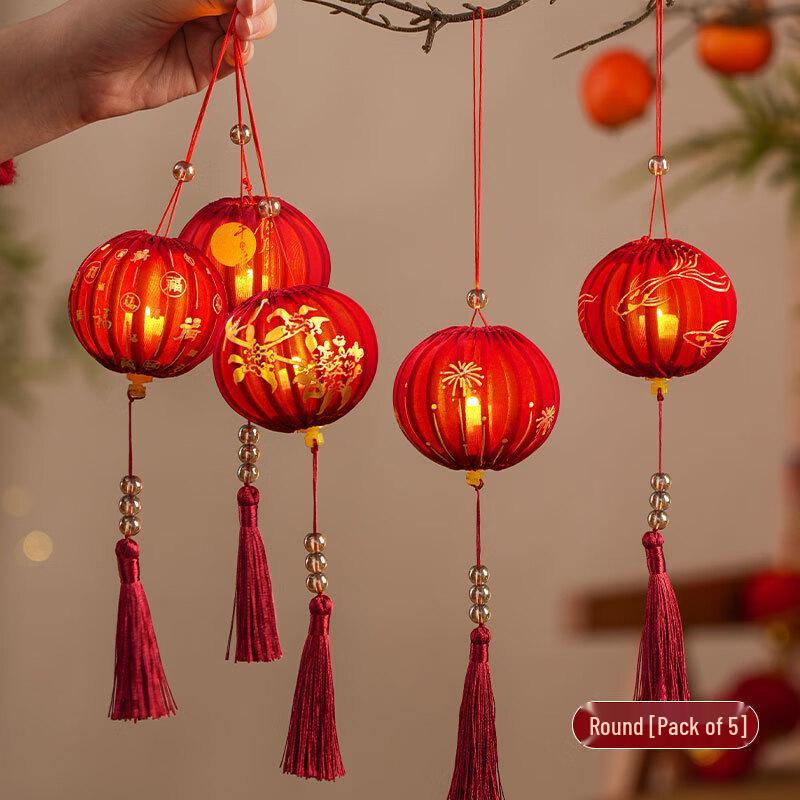 Junshi Spring Festival Gilded Fabric Lanterns