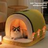 Winter Thickened Cat House Semi-Enclosed Design Security Warm Bed All-Season Kitten Shelter Removable Washable Plush Cat Nest