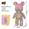 46cm Fluid Art Bear Building Blocks Kawaii Violent Bear Half Anatomy Bear Brick Figure Model Mini Bricks Toys for Birthday Gift