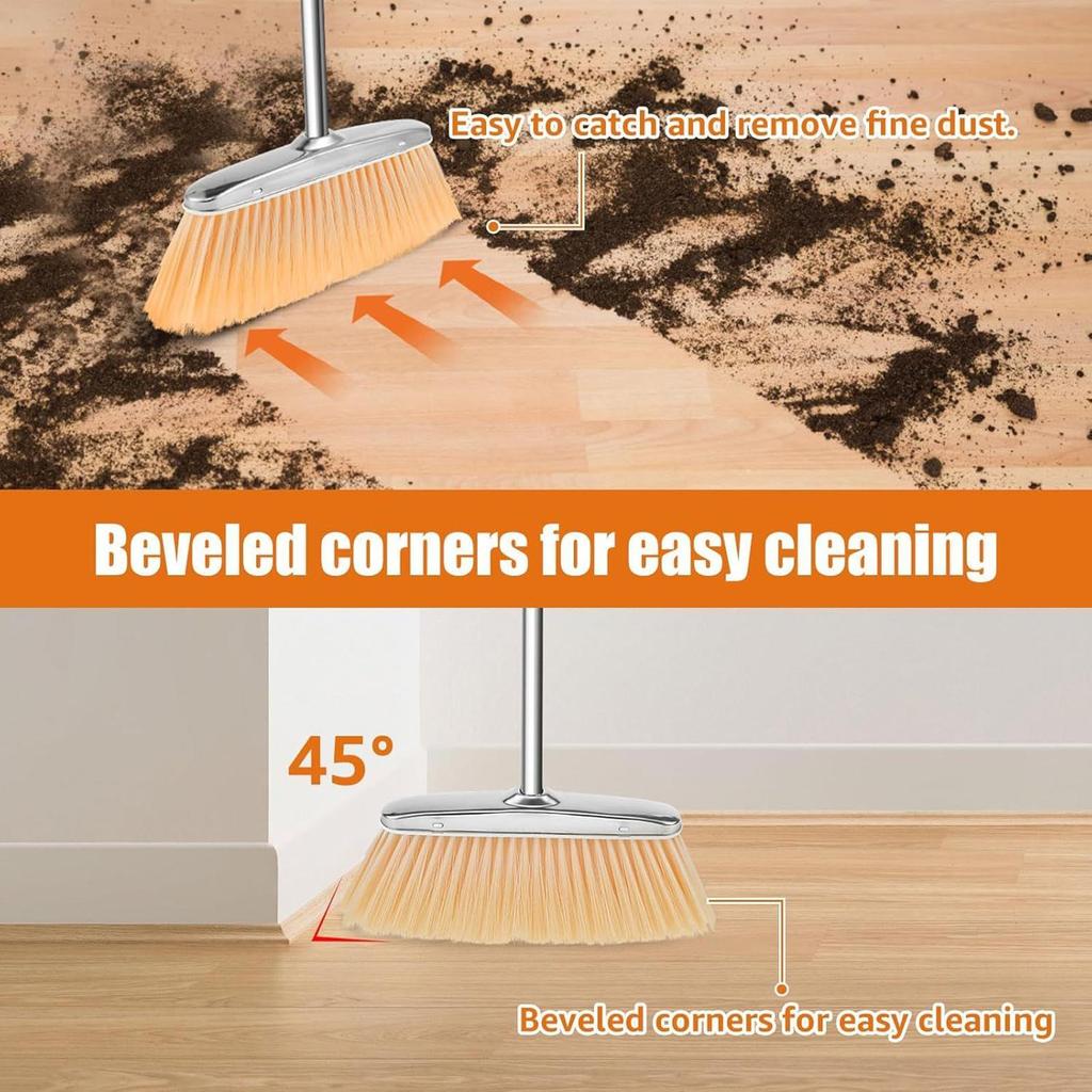 Broom With Dustpan Stainless Steel Dustpan Floor Cleaning Supplies Stainless Steel For Homeowners Apartment Patio Restaurant