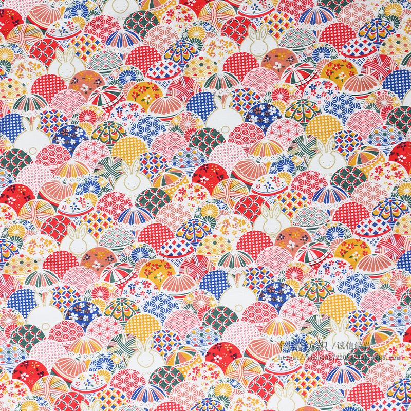 

100x150cm Sakura Cotton Fabric for Kimono Printing Material Gift Box Packaging Cloth Japanese Style Clothing Accessories 1Yard