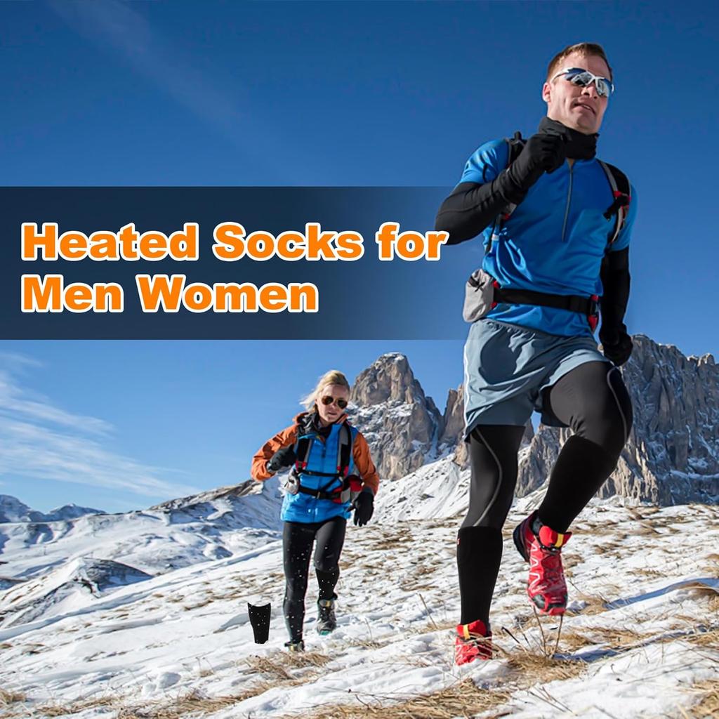 Heated Socks for Men Women, Electric Rechargeable Battery Powered Heated Socks Thermal Warm Winter Washable Heated Socks for Outdoor Sports Hiking