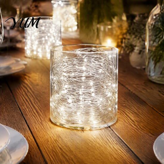 Decorative Wedding Party Lights Copper Wire Fairy with Remote, 8 Modes 10-Level Dimming Timer, Waterproof Versatile Backyard Accent Battery