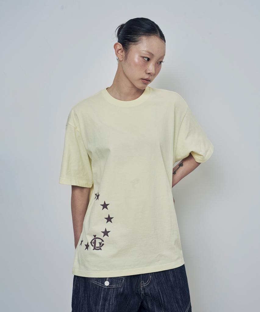 Lujeoseukeulleob Circle Star Logo Short Sleeve T-Shirt Yellow