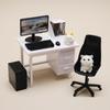 1 Set 1/12 Scale Dollhouse Miniature Furniture Kit With Computer Keyboard Desk Chair Miniature Scene Model Home Study Room Decor