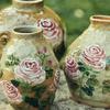 Valley Hand-Painted Rose Ceramic Vase for Living Room Decor, Flower Arrangement, or Hydroponic Use