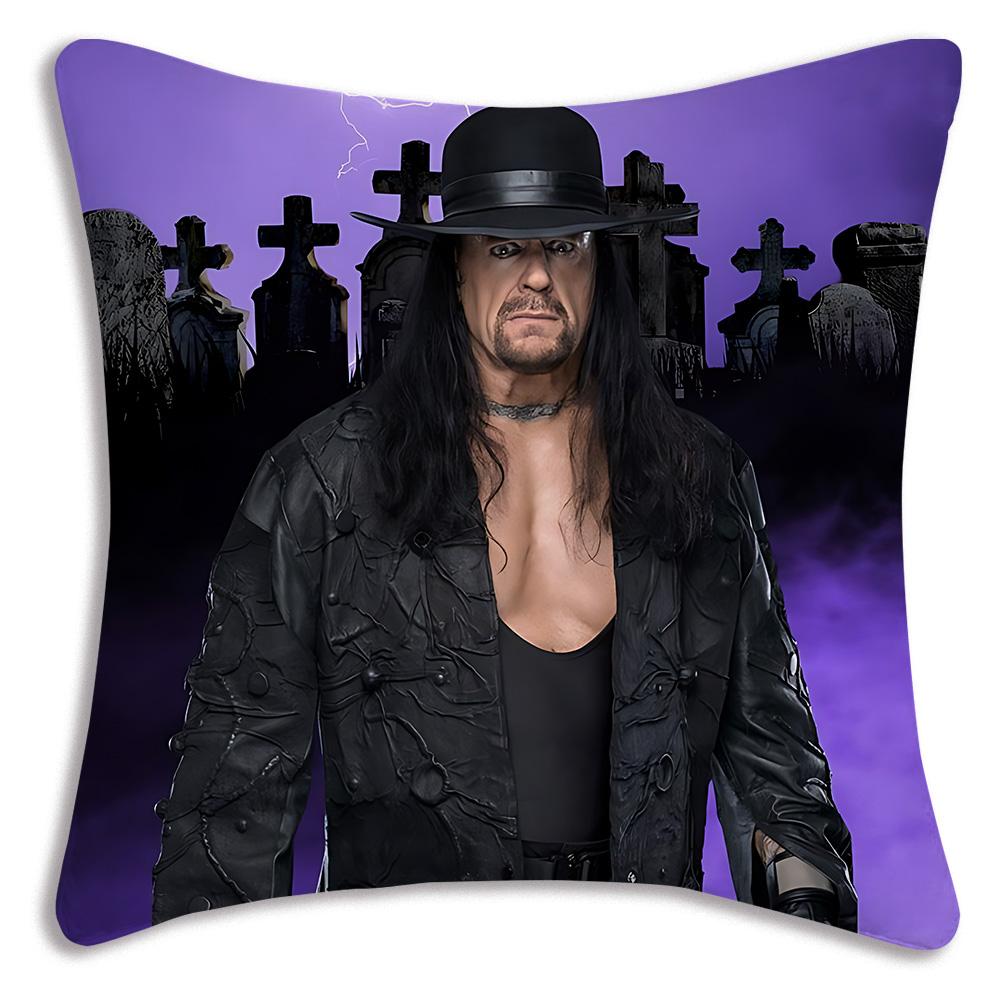 W-WWE LOGO W-WrestleMania Pillow Covers Cartoon Sofa Decorative Home Double-sided Printing Short Plush Cute Cushion Cover