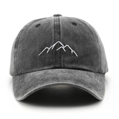 Retro Washed Cotton Cap Unisex Mountain Embroidery Baseball Caps Adjustable Casual Outdoor Streetwear Sports Trucker Hats