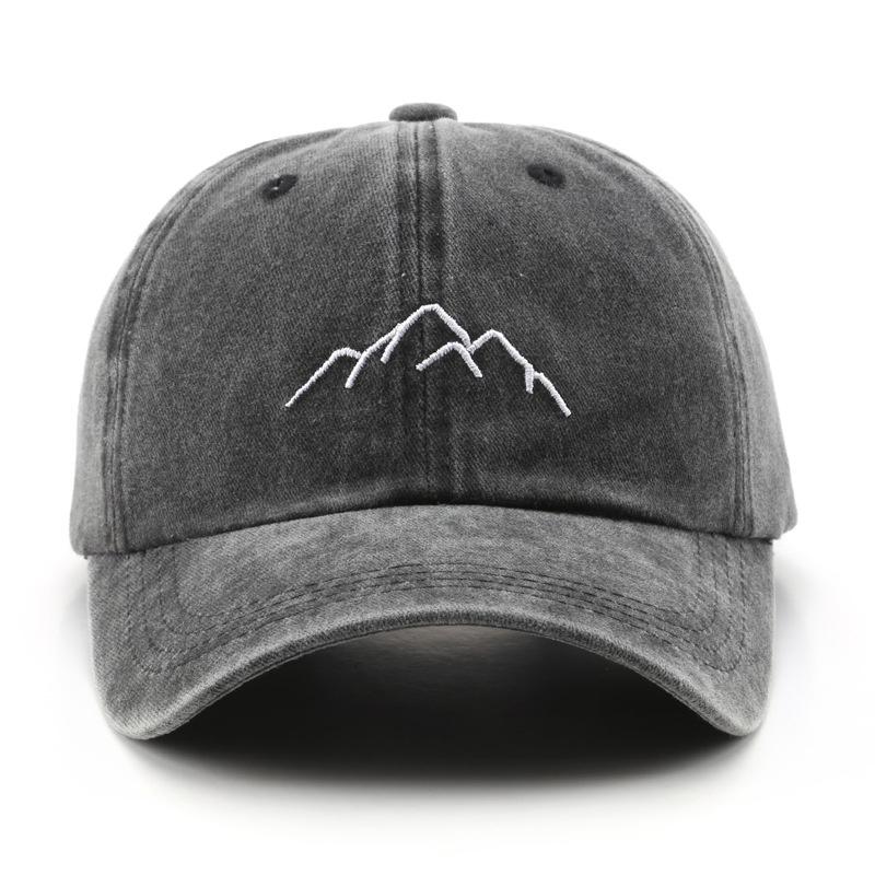 Retro Washed Cotton Cap Unisex Mountain Embroidery Baseball Caps Adjustable Casual Outdoor Streetwear Sports Trucker Hats