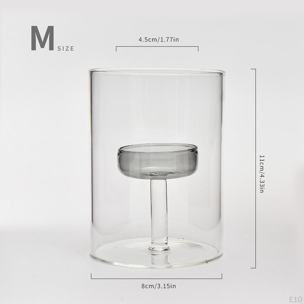 Čajová svíčka Držák Větruodolný Stojan na svíčku Skleněná Stolní Dekorace Kreativní Narozeninová Festivalová Dekorace