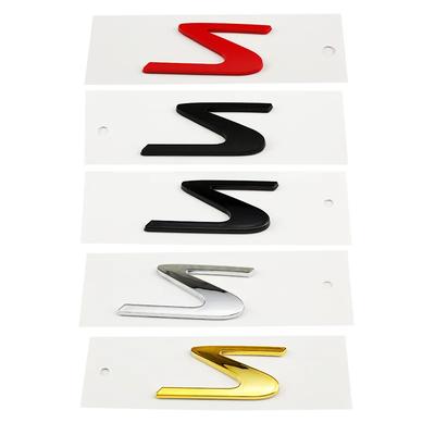 Car ABS S Logo Trunk Body Badge Emblem Decals Sticker For M-aserat-i Modena L-evant-e Q-uattroport-e G-hibl-i Granturismo Trofeo