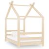 Children's Bed Frame Solid Pine Wood 70x140 Cm