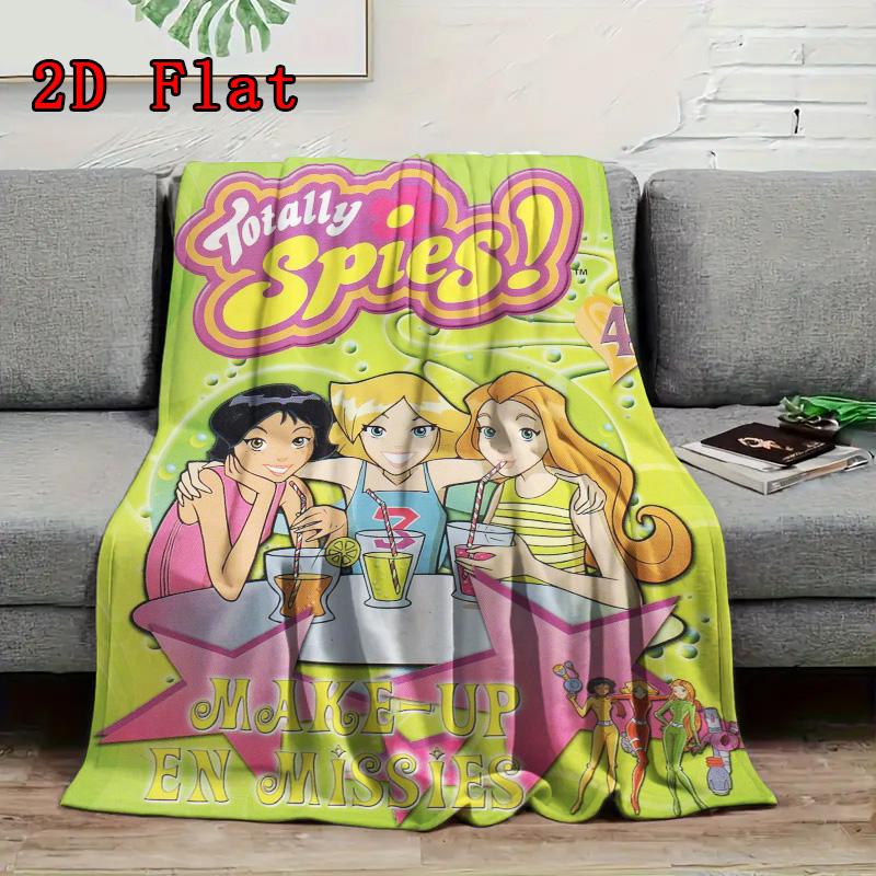 Totally Spies 2D Flat Pattern Flannel Blanket High quality All Seasons Warmth and Comfort Perfect for Christmas Gifts.