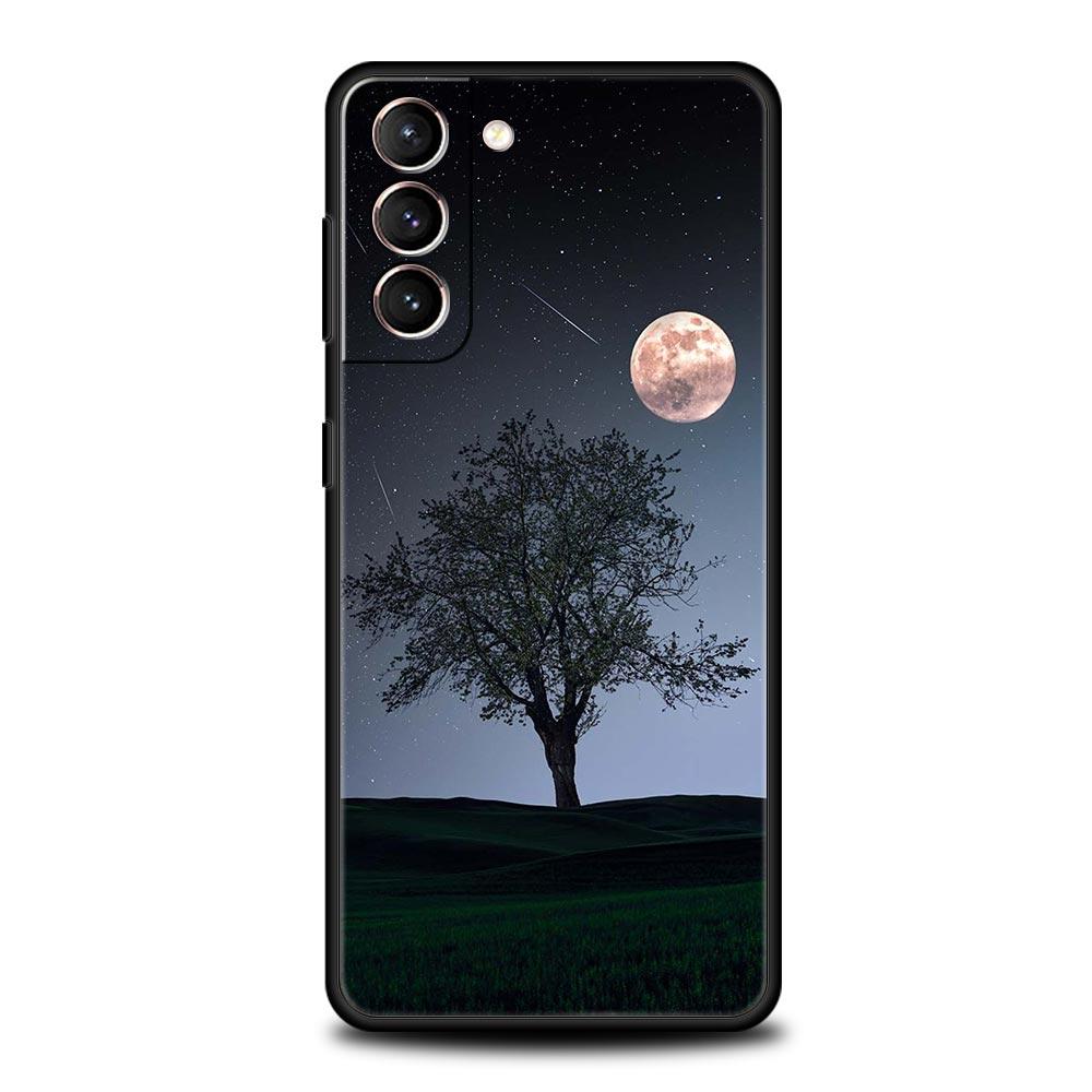 Mond am Ast Handyhülle für Samsung Galaxy S25 S24 S23 S22 S20 Ultra S21 FE 5G S10 Plus S10E Weiche TPU-Hülle