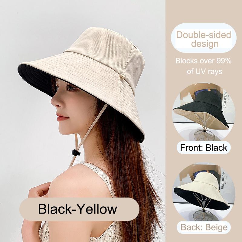 Reversible Sun Hat For Women - Wide Brim Sun Protection Bucket Hat, Spring And Summer Style