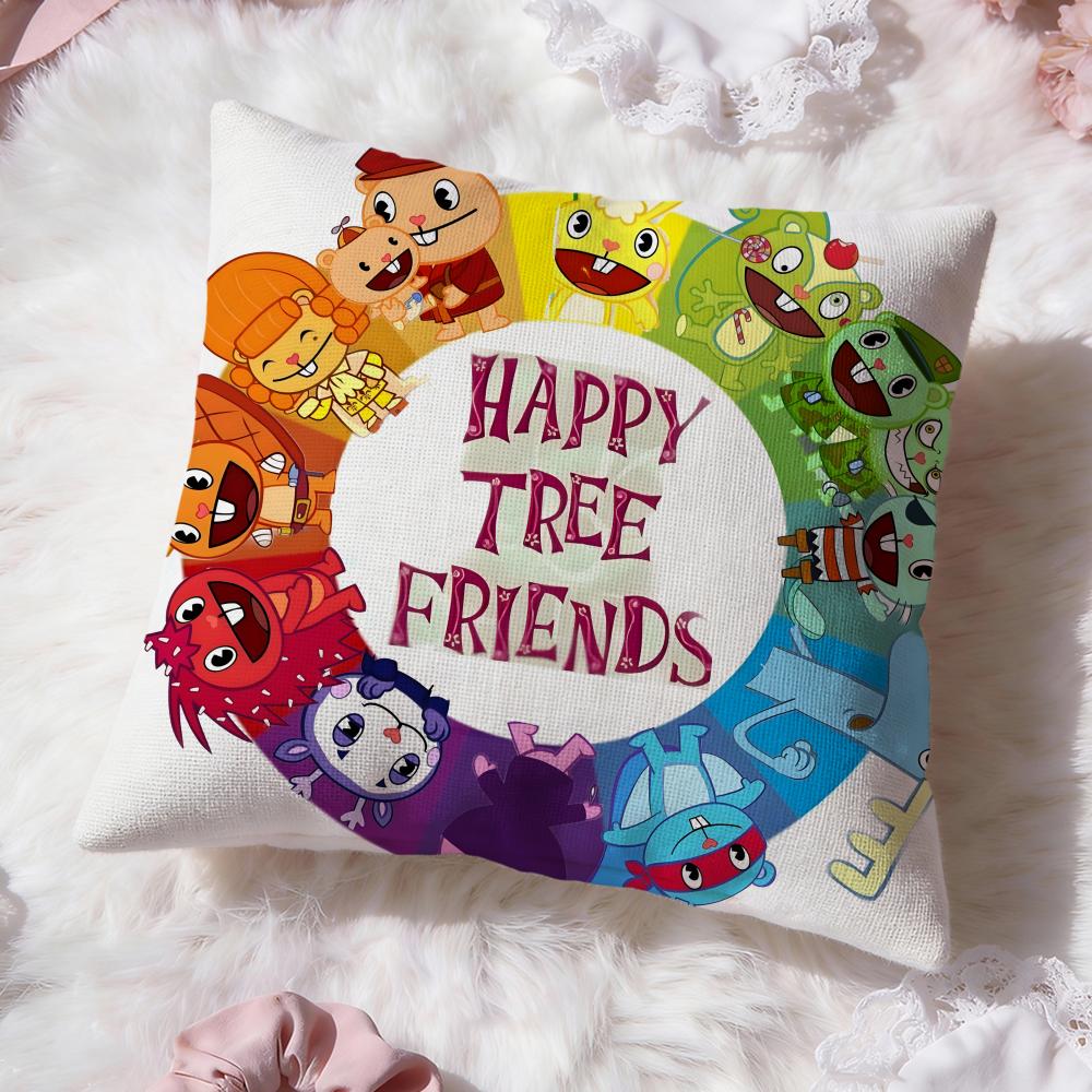 Anime H-Happy Tree Friends Kissenbezug Premium Komfort Wendbarer Kissenbezug -Zwei-in-Eins-Design für jeden Raum & Autoinnenraum