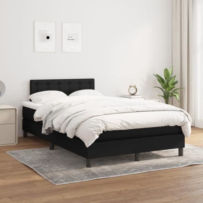 3140363 vidaXL Divan Bed with Mattress Black 120x200 Cm Fabric