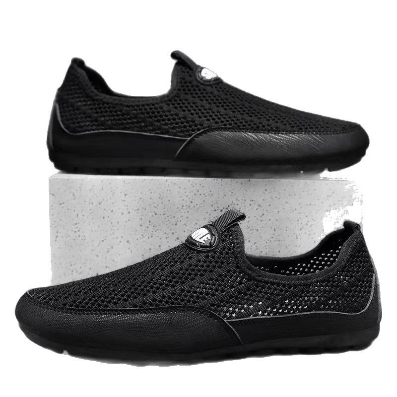 Men's Shoes Summer Breathable Deodorant Mesh Beanie Shoes Casual Men Lightweight Soft Sole Sports Running Hollow Mesh Shoes Tide