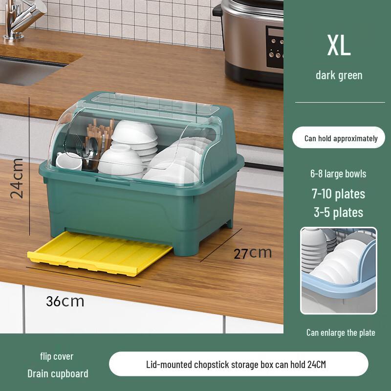 Kitchen Dish Drying Rack with Lid