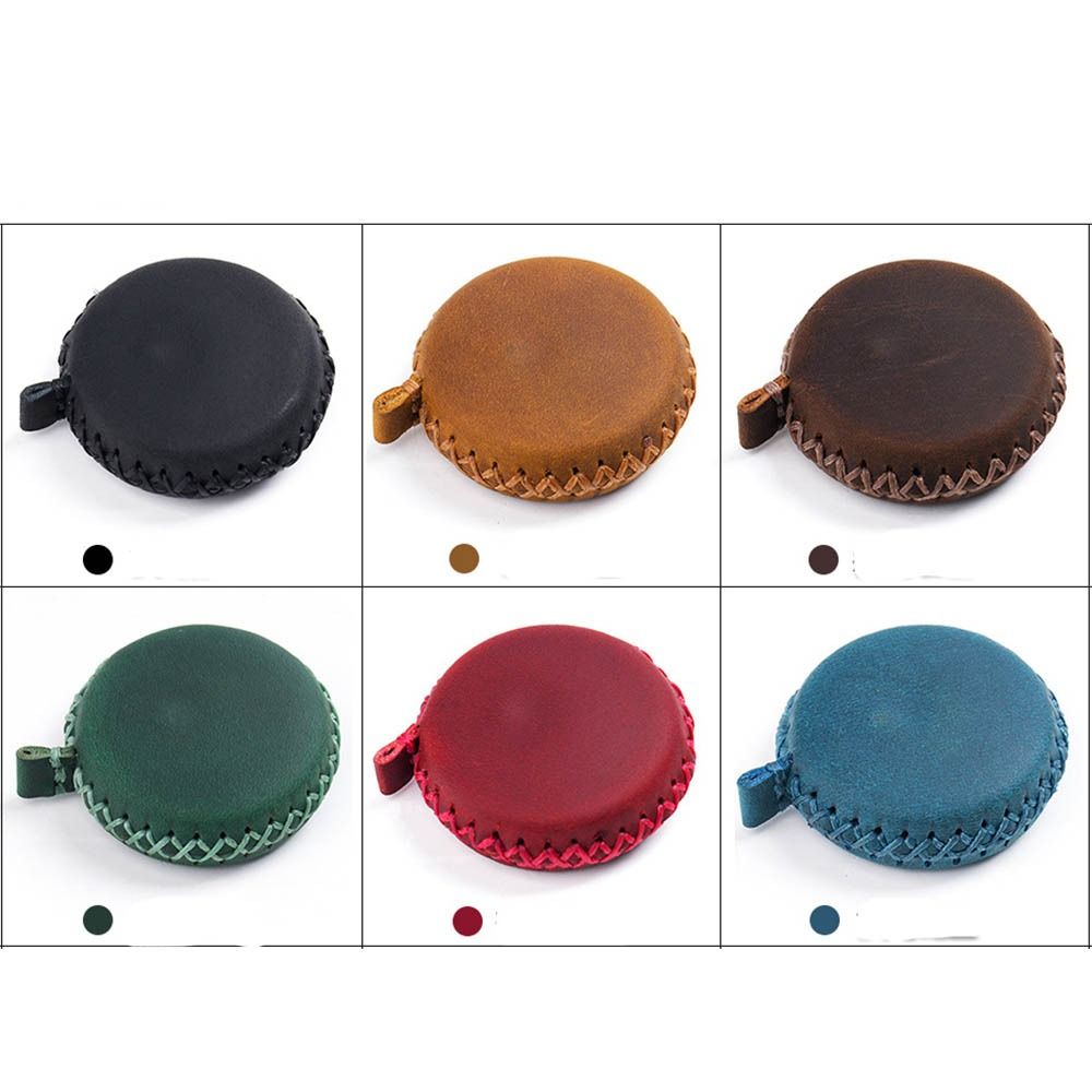 Handmade Leather Tape Measure Vintage Portable Roll Measure Tape 1.5M Cowhide Leather RetractableTape Measure