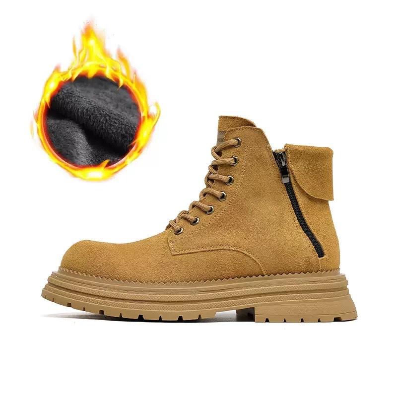 Martin boots British style leather shoes Desert high-top locomotive boots Winter platform tide short boots