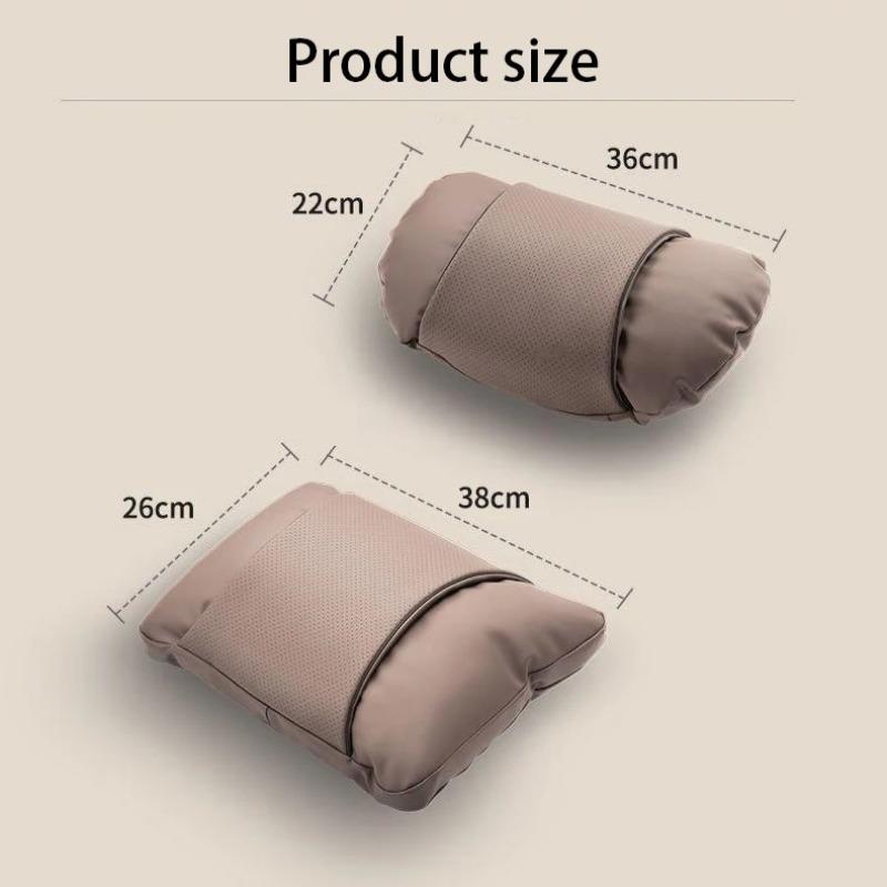 1/2PCS New Car Seats with Nappa Leather Headrests, Breathable Waist Cushions, Neck Pillows, and General Motors Neck Pillows