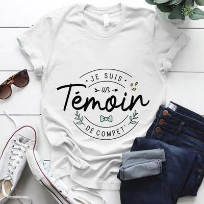 Französischer Schriftzug Team Bräutigam Print T-Shirt Junggesellinnenabschied Hen Party T-Shirt Herren T-Shirts Hochzeit Trauzeuge Kleidung T-Shirts Trauzeugen Oberteile