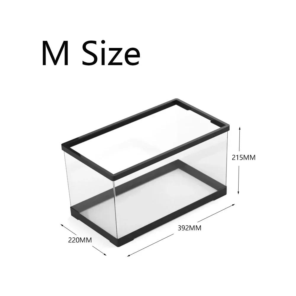 Terrariums Turtle Breeding Aquarium Fish Tank S/M with Anti-escape Cover Terrarium Turtle Acrylic Box Reptiles House Fish Tank
