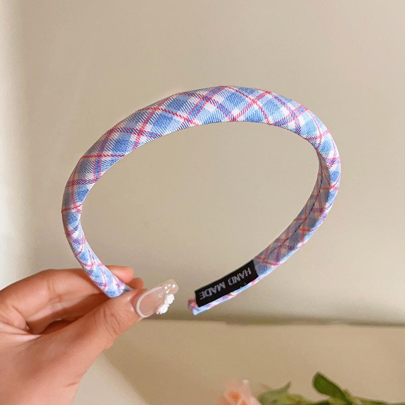 

1/2/3 шт. Весенне-летние женские однотонные обручи для волос Принцесса Девочки Милые клетчатые тканевые повязки на голову для детей Повседневное украшение для головы