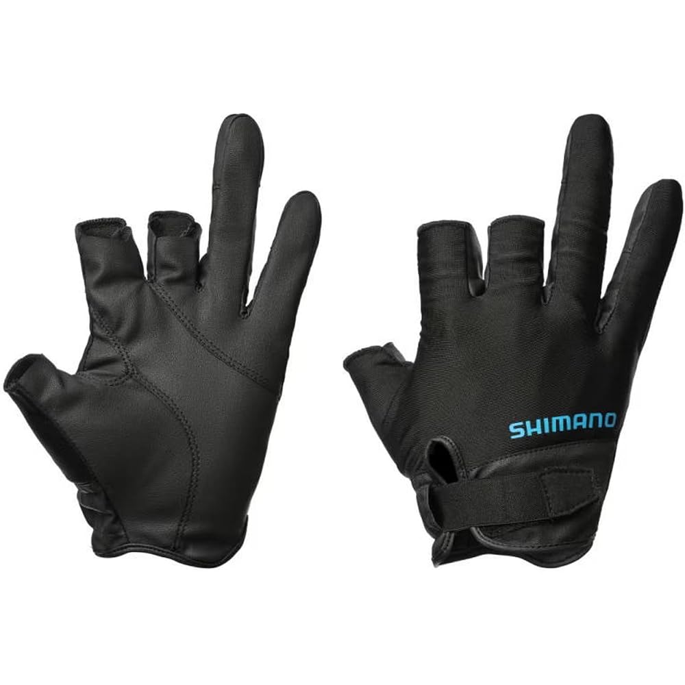 Shimano 01 Basic Gloves Three Finger Cut GL-008Y Black Size XL