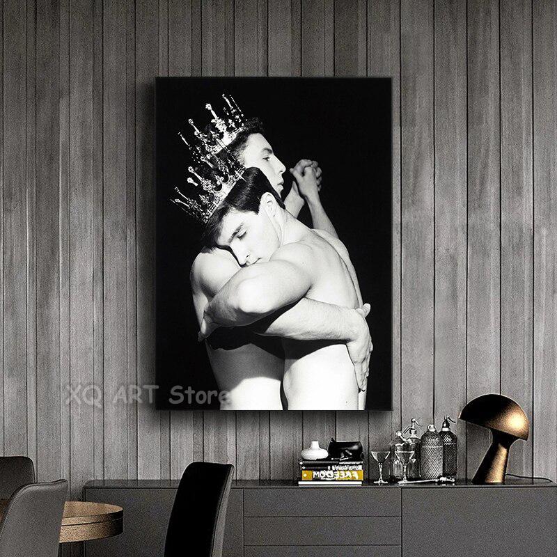 Robert Mapelthorpe Poster Two Men Dancing Black and White HD Photo Print Canvas Painting For Living Room Home Decor Frameless