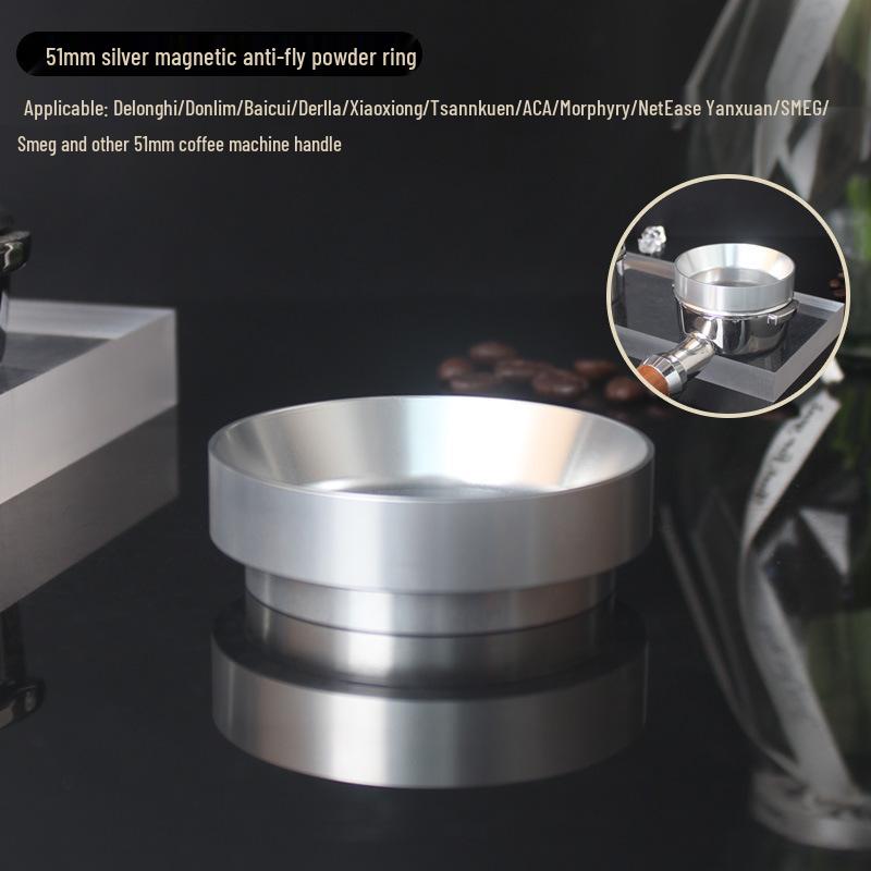 Magnetic Anti-Spill Coffee Dosing & Tamping Ring - 51/53/58mm Grinder Handle.