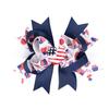 5 Inch Independence Day Bowknot Stacked Hairpins 4th of July Hair Bow Hair Clip American Flag Patriotic Bows Hair Accessories