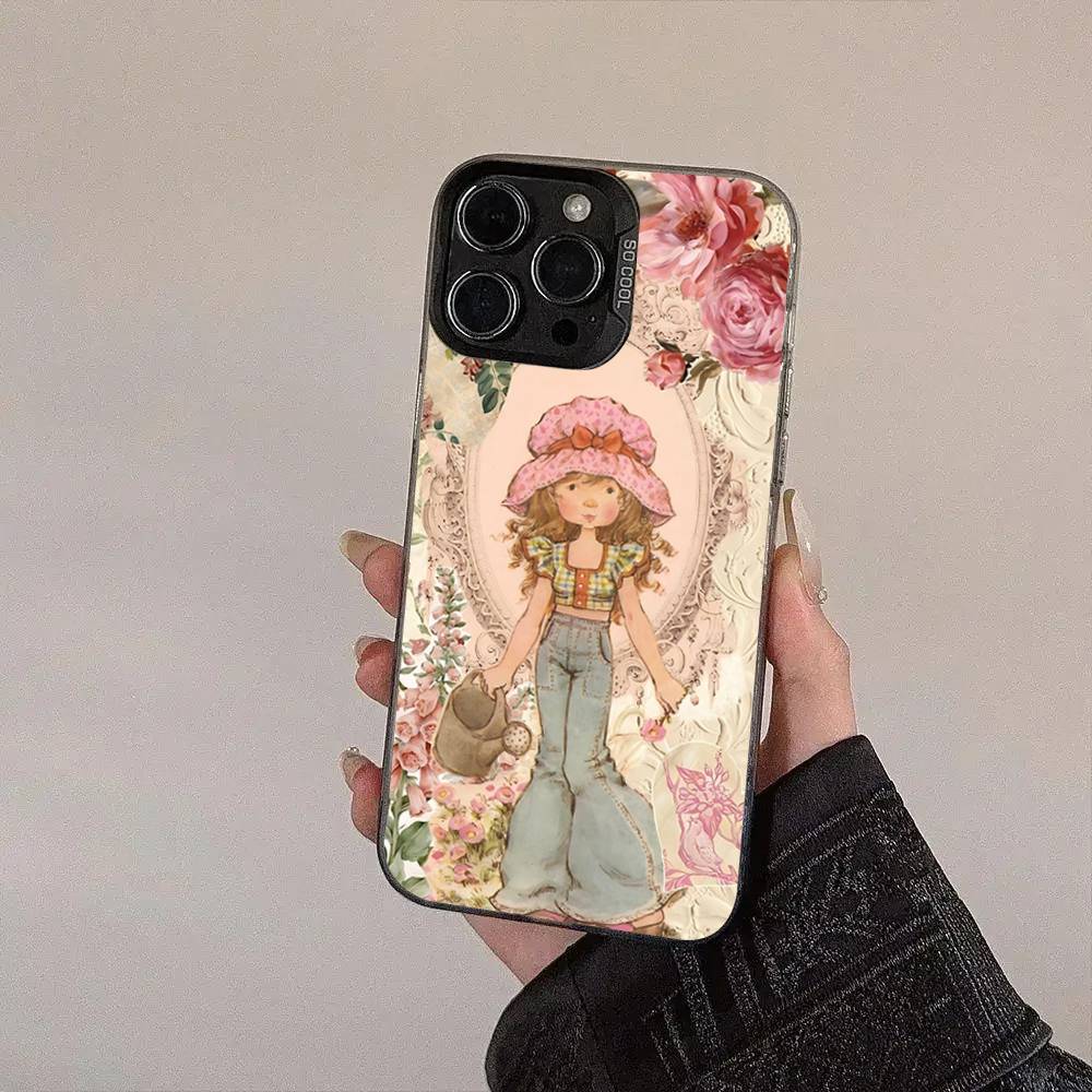 Sarah Kay Girls Cute Frosted Phone Case For IPhone 17 16 15 14 Plus 13 12 11 Pro Max X Xs XR Silver Hard Cover