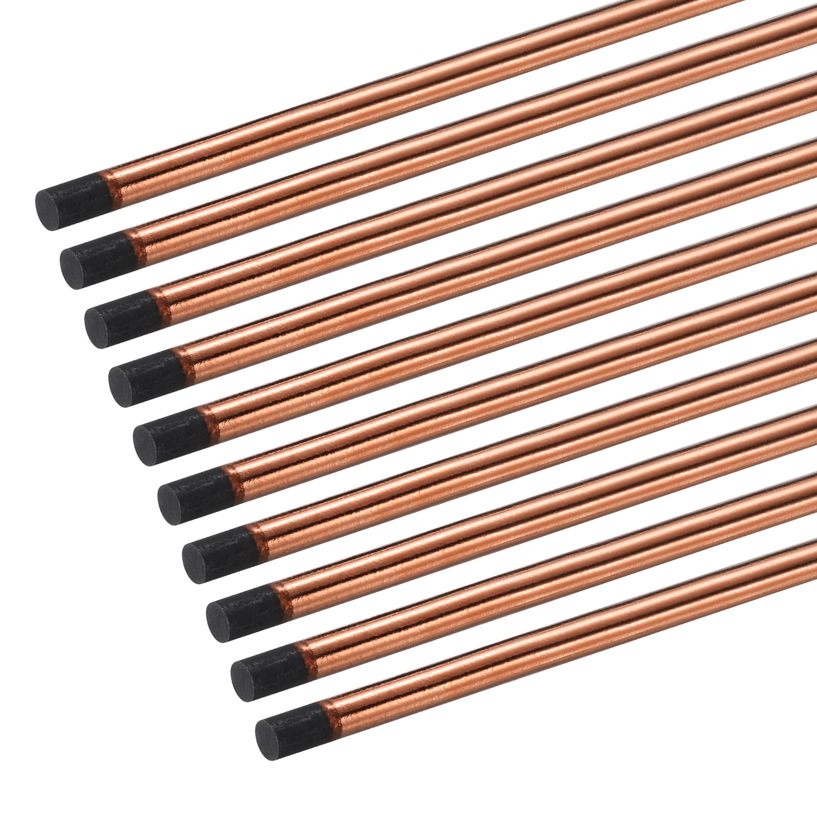 

PATIKIL 20pcs Carbon Arc Air Gouging Rod Copper Graphite Coated Gouging Electrode Rod for Welding 12mmx355mm(0.47 x14 ) латунний
