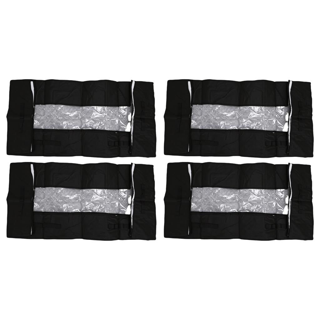 4PCS Under Bed Storage Box 90L Non Woven Foldable Underbed Storage Containers with Clear PVC Window for Clothes