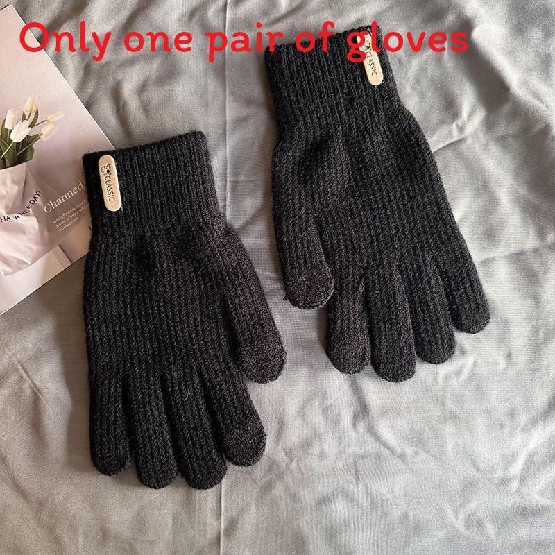 Fashion Knitted Touchscreen Gloves For Men Women Winter Outdoor Cycling Black