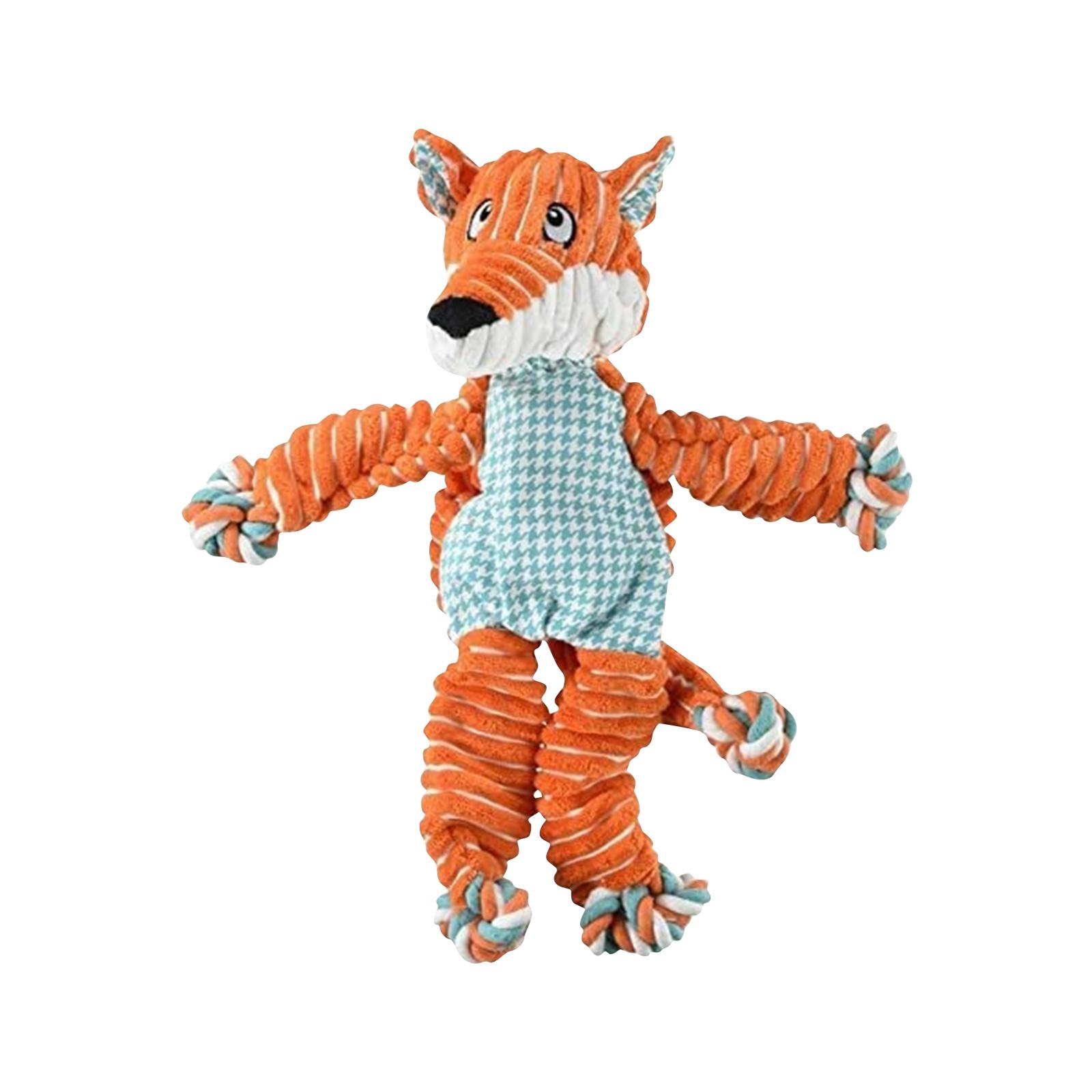 

Floppy Knots Combo Dog Toy и Bunny Bundle Interal Knotted Rope With Squeakers And Less Stuffing S шафрановый