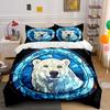 Polar Bear Decorative Art Set Bedding Set with 1 Duvet Cover 2 Pillowcases Single Double King Queen, Gift