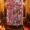 Irregular Frayed Torn Strip Scary Bloody Curtain Blood Splatter Gauze Door Hanging  Ghost Festival