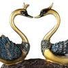 Swan Couple Statue Goose Sculpture Desk Lover Table Centerpiece Resin Figure Bird Figurine for