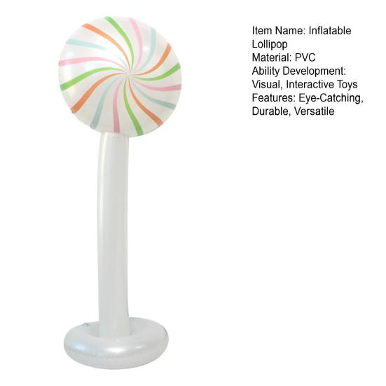 Inflatable Candy Cane Christmas Lollipop Decor 47.2 Inch PVC Outdoor Indoor Party Decoration Festive Photo Prop for Yard Home Store