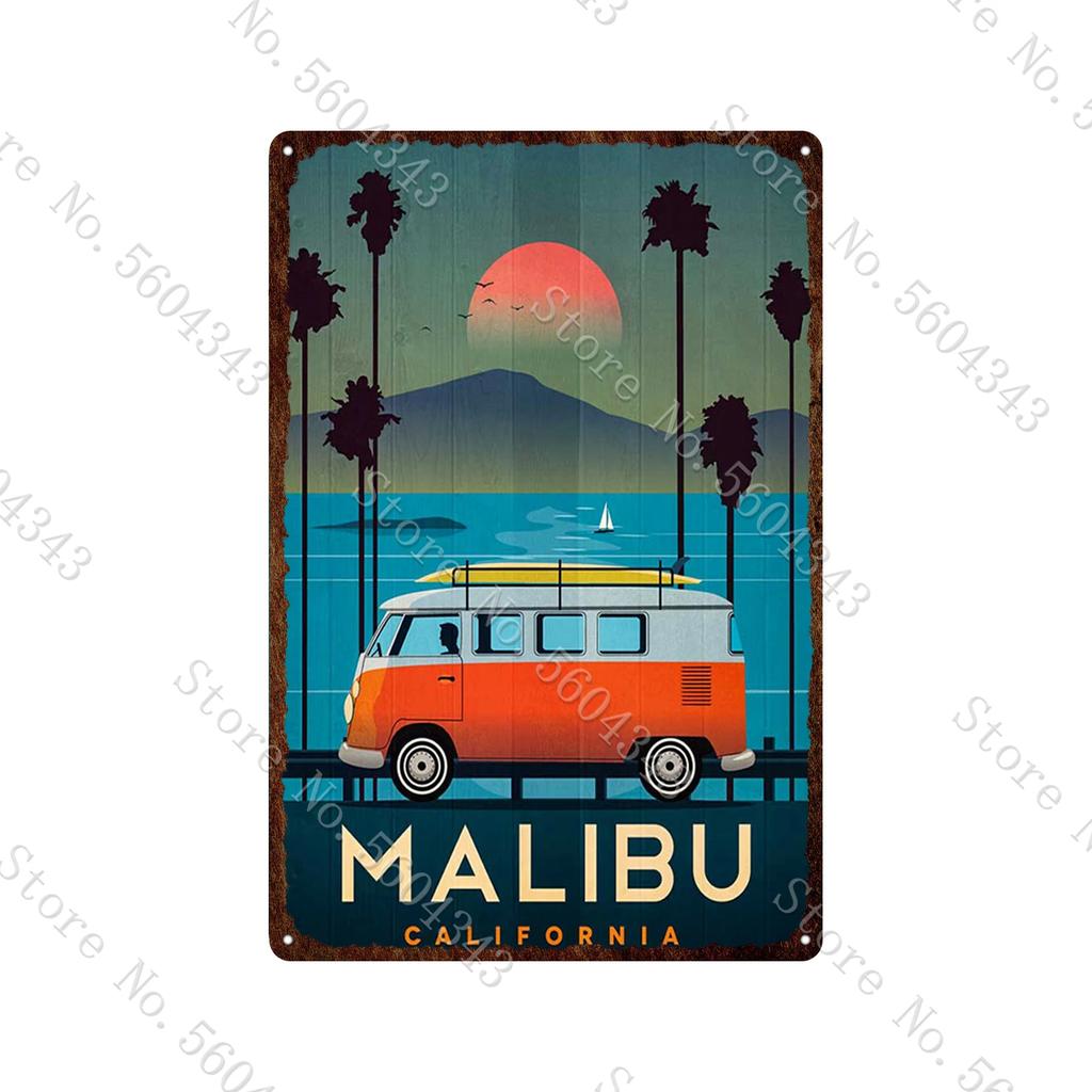City Landscape Vintage Metal Sign Paris San Francisco Los Angeles Dubai Travel Scenery Tin Plates Home Decoration Metal Poster