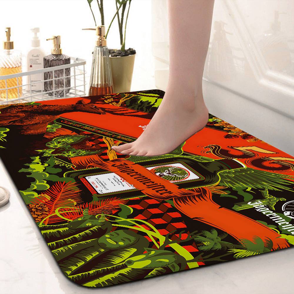 Jagermeisters logo Bathroom Mat INS Style Soft Bedroom Floor House Laundry Room Mat Anti-skid Welcome Doormat
